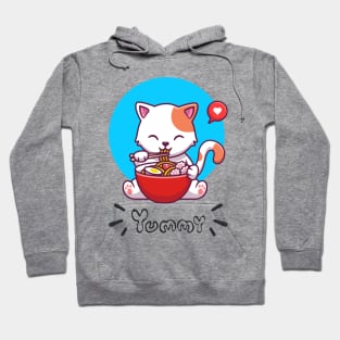 Cat eating noodles Hoodie